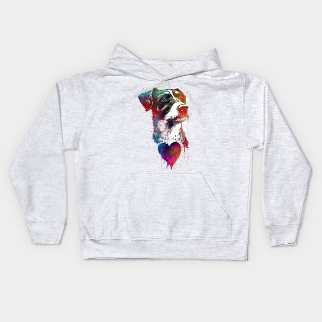 Dog love graphic art #dog Kids Hoodie by JBJart